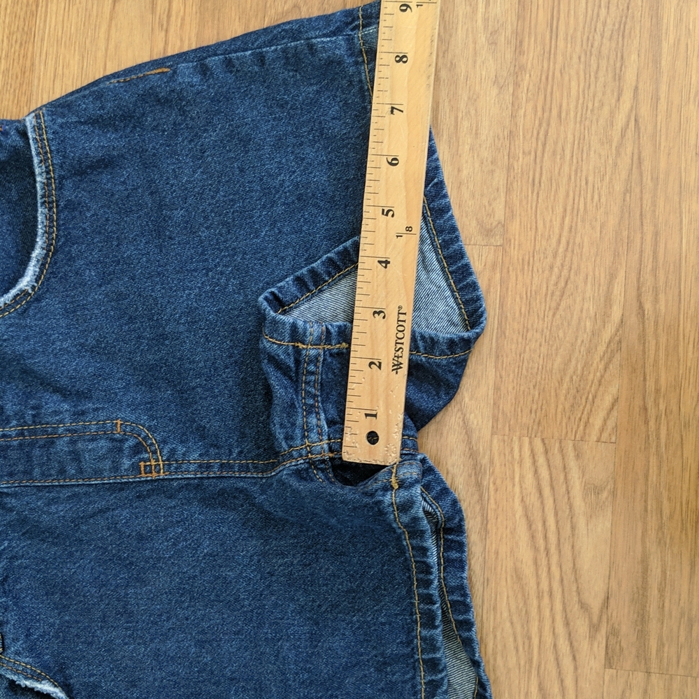 Levi's OVERALL Jean Denim Overalls Shortall Size L 12/14 - Picture 7 of 10